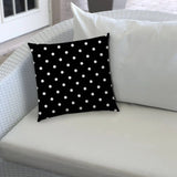 14" X 20" Black And White Blown Seam Polka Dots Lumbar Indoor Outdoor Pillow - Homeroots