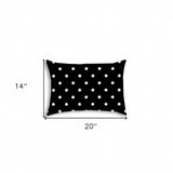 14" X 20" Black And White Blown Seam Polka Dots Lumbar Indoor Outdoor Pillow - Homeroots - Flyclothing LLC