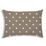 14" X 20" Taupe Polka Dot Indoor Outdoor Throw Pillow - Homeroots