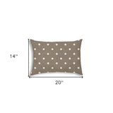 14" X 20" Taupe Polka Dot Indoor Outdoor Throw Pillow - Homeroots - Flyclothing LLC