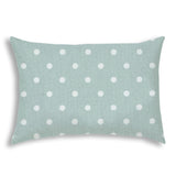 14" X 20" Sea Green Polka Dot Indoor Outdoor Throw Pillow
