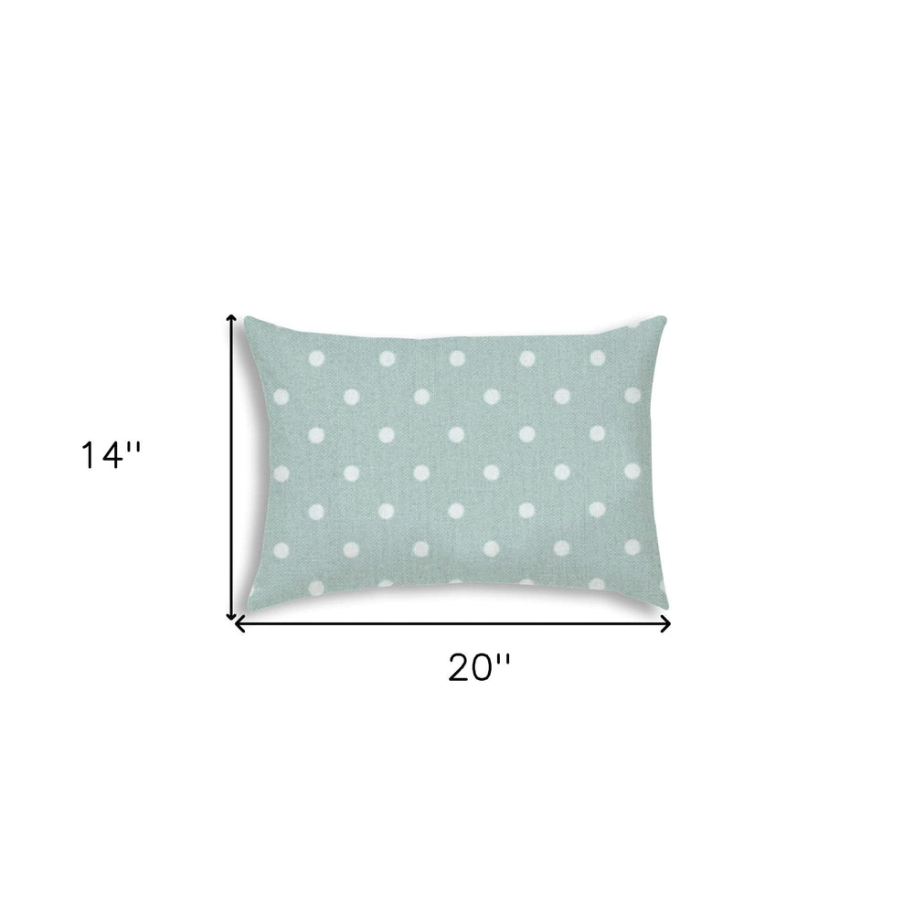 14" X 20" Sea Green Polka Dot Indoor Outdoor Throw Pillow - Homeroots - Flyclothing LLC