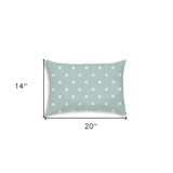 14" X 20" Sea Green Polka Dot Indoor Outdoor Throw Pillow - Homeroots - Flyclothing LLC