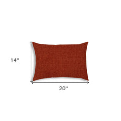 14" X 20" Brick Red Indoor Outdoor Throw Pillow
