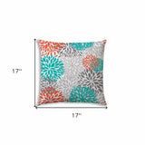 17" X 17" Orange And White Blown Seam Floral Lumbar Indoor Outdoor Pillow - Homeroots - Flyclothing LLC