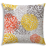 17" X 17" Gray And White Blown Seam Floral Lumbar Indoor Outdoor Pillow - Homeroots