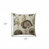 17" X 17" Brown And Natural Brown Fish Blown Seam Coastal Lumbar Indoor Outdoor Pillow - Homeroots - Flyclothing LLC