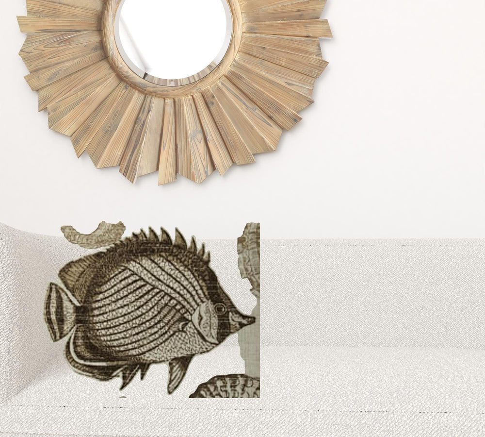 17" X 17" Brown And Natural Brown Fish Blown Seam Coastal Lumbar Indoor Outdoor Pillow - Homeroots - Flyclothing LLC