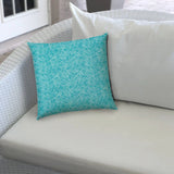 17" X 17" Turquoise And White Blown Seam Zigzag Lumbar Indoor Outdoor Pillow - Homeroots