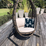 17" X 17" Navy Blue And White Lobster Blown Seam Coastal Lumbar Indoor Outdoor Pillow - Homeroots