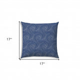 17" X 17" Blue And White Blown Seam Swirl Lumbar Indoor Outdoor Pillow - Homeroots