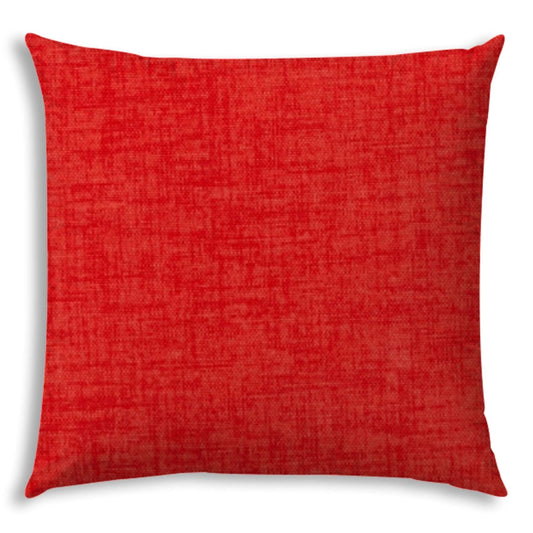 17" X 17" Coral And Red Blown Seam Solid Color Lumbar Indoor Outdoor Pillow - Homeroots