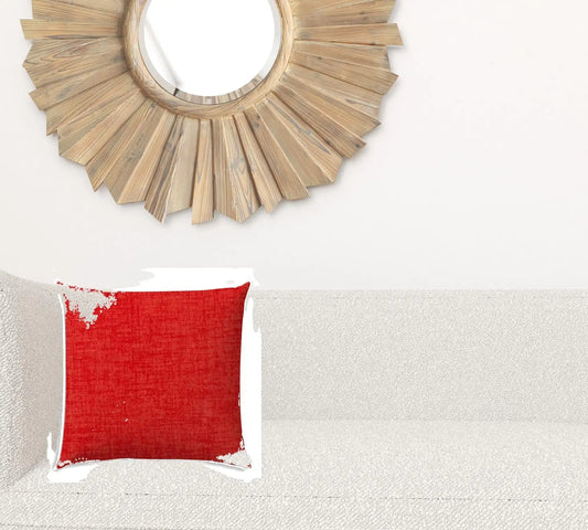 17" X 17" Coral And Red Blown Seam Solid Color Lumbar Indoor Outdoor Pillow - Homeroots