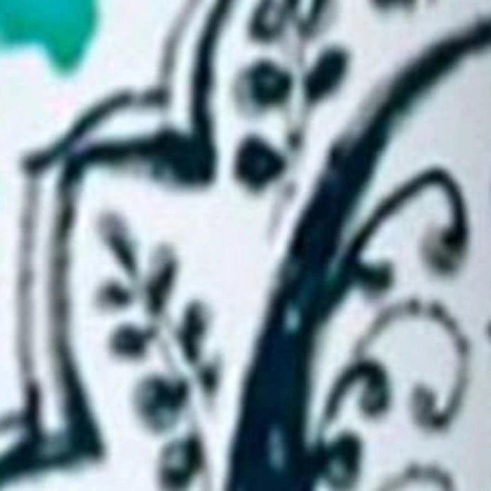 17" X 17" Navy Blue And White Blown Seam Paisley Lumbar Indoor Outdoor Pillow - Homeroots - Flyclothing LLC