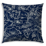 17" X 17" Navy Blue Blown Seam Indoor Outdoor Lumbar Pillow - Homeroots