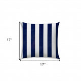 17" X 17" Navy Blue And White Blown Seam Striped Lumbar Indoor Outdoor Pillow - Homeroots - Flyclothing LLC