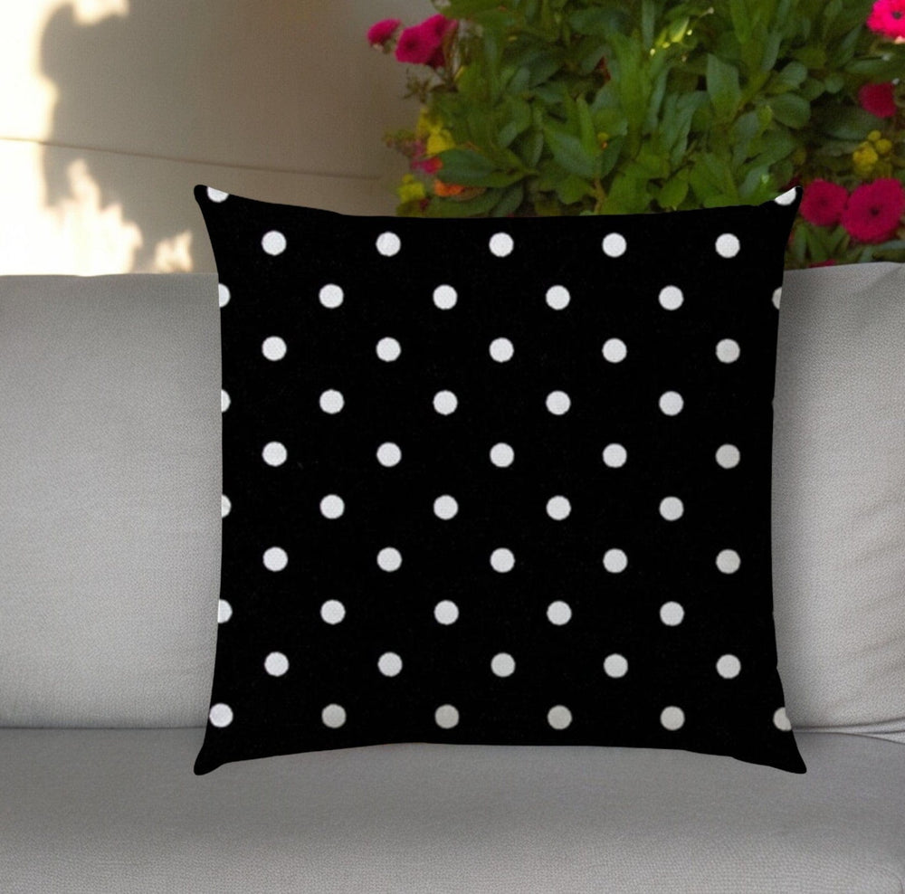 17" Black and White Dots Indoor Outdoor - Homeroots