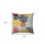 17" X 17" White And Red Blown Seam Floral Lumbar Indoor Outdoor Pillow - Homeroots