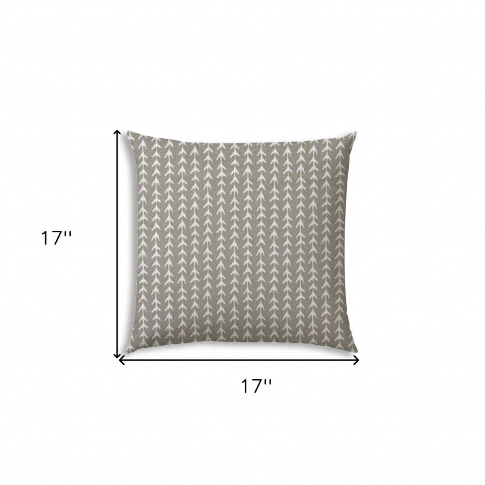 17" X 17" Taupe And White Blown Seam Geometric Lumbar Indoor Outdoor Pillow - Homeroots