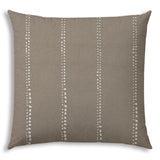 17" X 17" Taupe And White Blown Seam Polka Dots Lumbar Indoor Outdoor Pillow - Homeroots