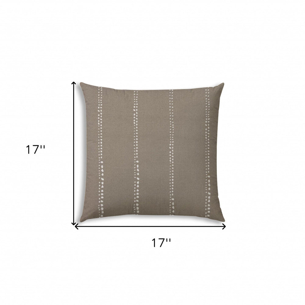 17" X 17" Taupe And White Blown Seam Polka Dots Lumbar Indoor Outdoor Pillow - Homeroots - Flyclothing LLC