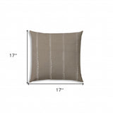 17" X 17" Taupe And White Blown Seam Polka Dots Lumbar Indoor Outdoor Pillow - Homeroots - Flyclothing LLC