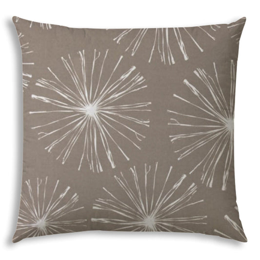 17" Taupe Abstract Indoor Outdoor Throw Pillow - Homeroots