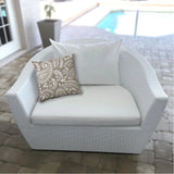17" X 17" Taupe And White Blown Seam Paisley Lumbar Indoor Outdoor Pillow - Homeroots