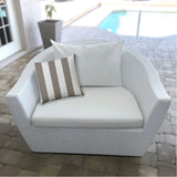 17" X 17" Taupe And Ivory Blown Seam Striped Lumbar Indoor Outdoor Pillow - Homeroots