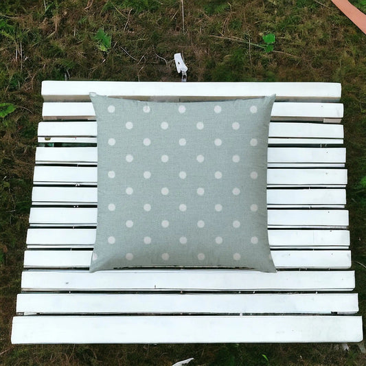 17" Sea Green Polka Dots Indoor Outdoor Throw Pillow - Homeroots