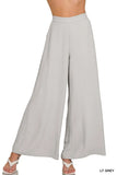 Zenana Relaxed Fit Elastic Waisted Wide Leg Pants - Trendsi - Flyclothing LLC