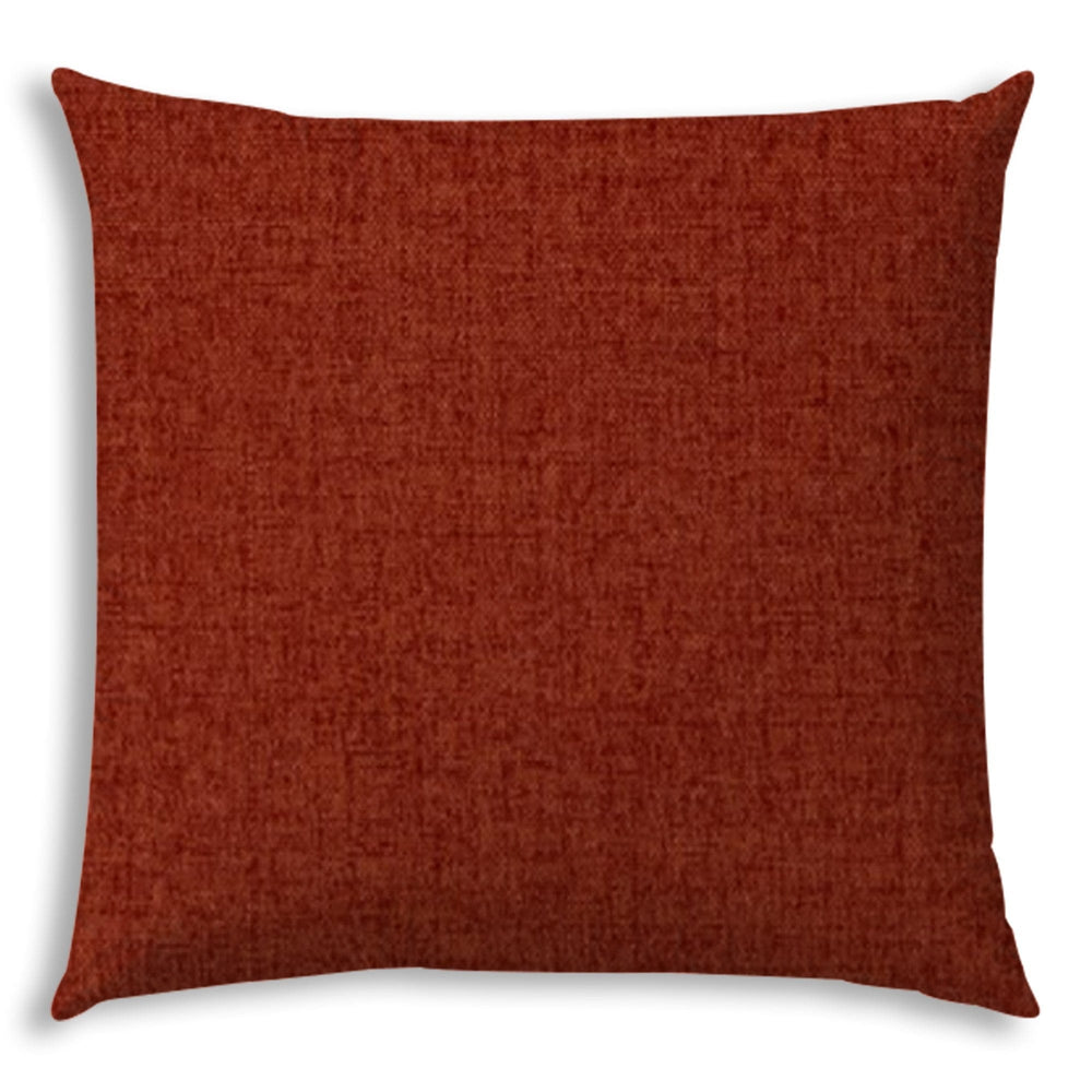 17" X 17" Brick And Red Blown Seam Solid Color Lumbar Indoor Outdoor Pillow - Homeroots
