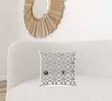17" X 17" Black And White Blown Seam Interlocking Throw Indoor Outdoor Pillow - Homeroots