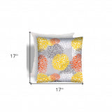 17" X 17" Gray And White Zippered Floral Throw Indoor Outdoor Pillow - Homeroots