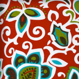 17" X 17" Read And Green Zippered Floral Throw Indoor Outdoor Pillow - Homeroots