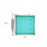 17" X 17" Turquoise And White Zippered Zigzag Throw Indoor Outdoor Pillow - Homeroots