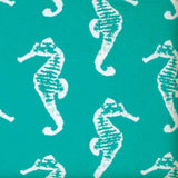 17" X 17" Turquoise And White Seahorse Zippered Coastal Throw Indoor Outdoor Pillow - Homeroots