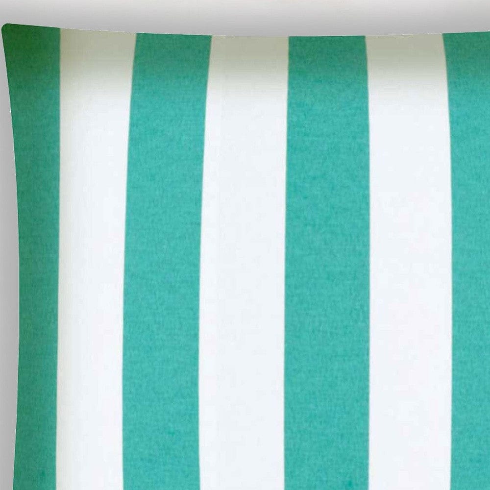 17" X 17" Turquoise And White Zippered Striped Throw Indoor Outdoor Pillow - Homeroots - Flyclothing LLC