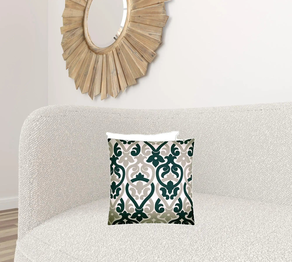 17" X 17" Navy Blue And White Zippered Trellis Throw Indoor Outdoor Pillow - Homeroots