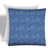 17" X 17" Blue And White Zippered Swirl Throw Indoor Outdoor Pillow - Homeroots