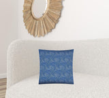 17" X 17" Blue And White Zippered Swirl Throw Indoor Outdoor Pillow - Homeroots