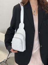 Corduroy Solid Color Crossbody Bag - Trendsi - Flyclothing LLC