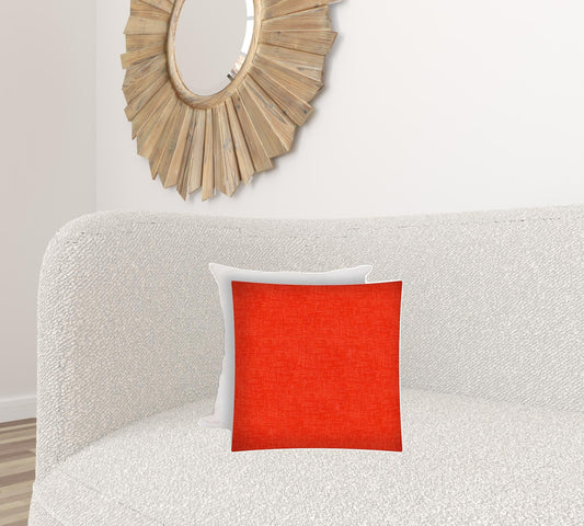 17" X 17" Coral And Red Zippered Solid Color Throw Indoor Outdoor Pillow - Homeroots