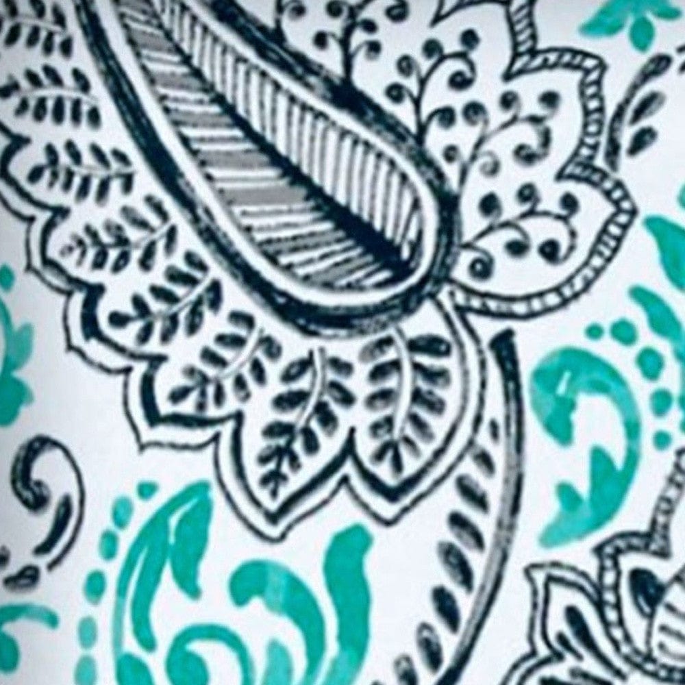 17" X 17" Navy Blue And White Zippered Paisley Throw Indoor Outdoor Pillow - Homeroots - Flyclothing LLC