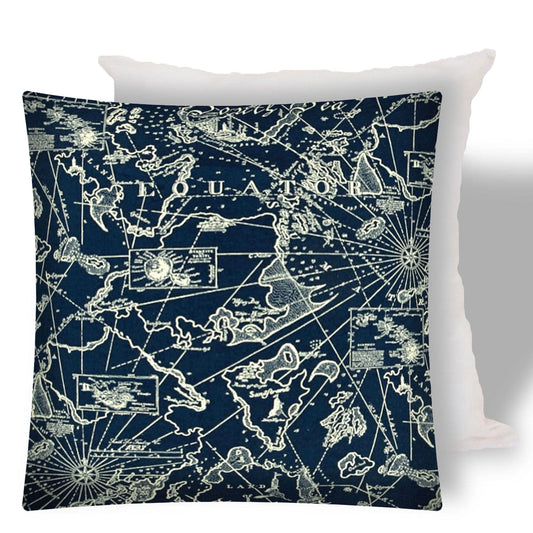 17" X 17" Navy Blue Zippered Indoor Outdoor Throw Pillow - Homeroots