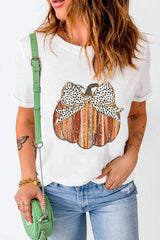 Full Size Pumpkin Round Neck Short Sleeve T-Shirt - Trendsi - Flyclothing LLC