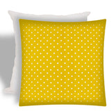 17" X 17" White And Yellow Zippered Polka Dots Throw Indoor Outdoor Pillow - Homeroots