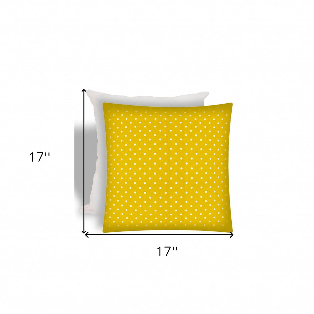17" X 17" White And Yellow Zippered Polka Dots Throw Indoor Outdoor Pillow - Homeroots - Flyclothing LLC