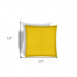 17" X 17" White And Yellow Zippered Polka Dots Throw Indoor Outdoor Pillow - Homeroots