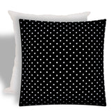 17" X 17" Black And White Zippered Polka Dots Throw Indoor Outdoor Pillow - Homeroots